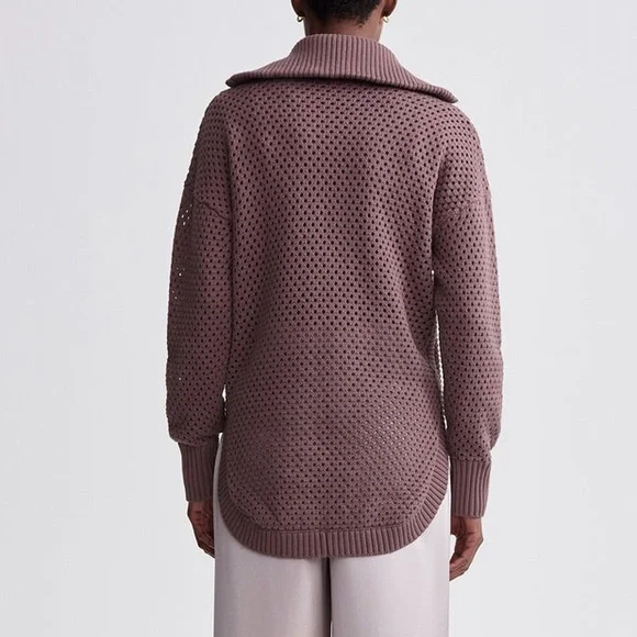 Varley Finn Zip Knit Jacket Sz Medium Peppercorn - Picture 3 of 8